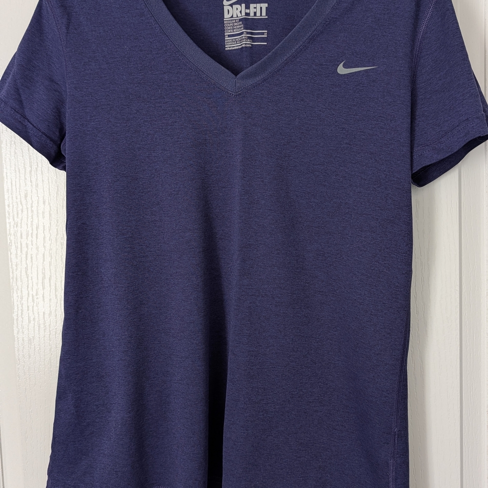 Nike Women's Dri-FIT Purple V-Neck Top